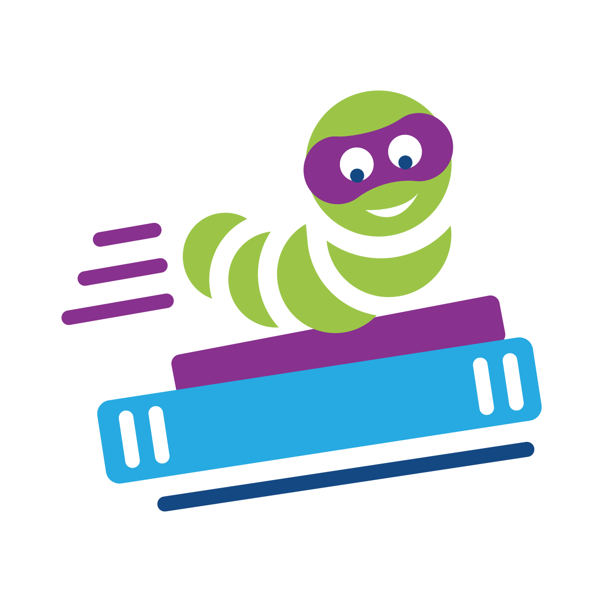 illustration of a bookworm